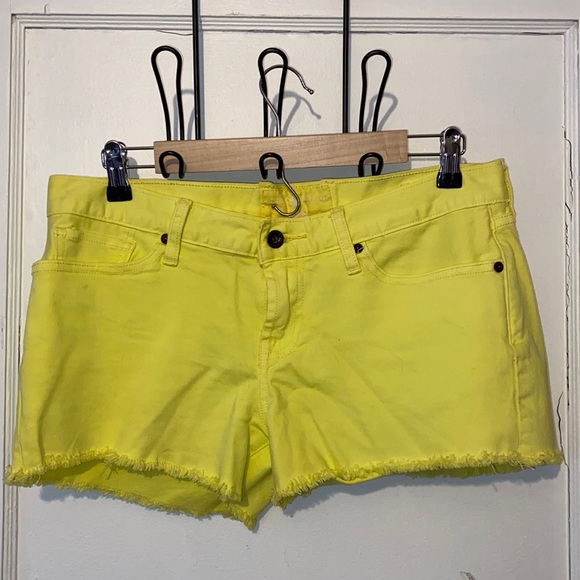 Lucky Brand Pants - Lucky Brand Riley lemon yellow short shorts distressed hemline